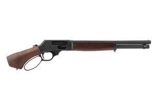 Henry Axe 410 lever action shotgun features a pistol grip